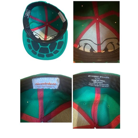 TMNT Hat Teenage Mutant Ninja Turtles Nickelodeon Raphael L/XL Wool Fitted - Picture 4 of 4